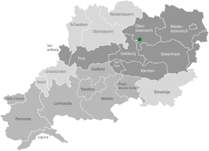Lage des Bergsteigerdorfs Steinbach am Attersee