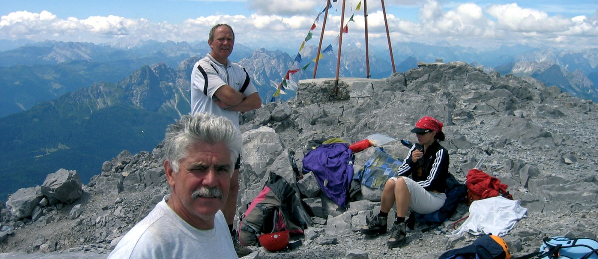 Am Gipfel der Hohen Warte (2.780 m) in den Karnischen Alpen