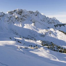 Die Alpe Oberpartnom im Winterkleid