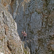 Hängebrücke am Klettersteig auf den Koschutnikturm