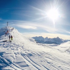 Am Marchkinkele (2.545 m) mit Blick auf die Sextner Dolomiten