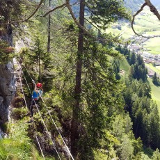 Klettersteig Stafflacher Wand: Auf der Seilbrücke
