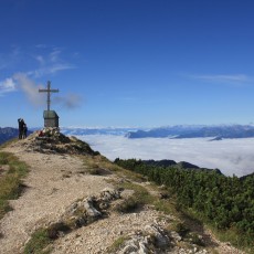 Am Gipfel des Geigelsteins (1.808 m)