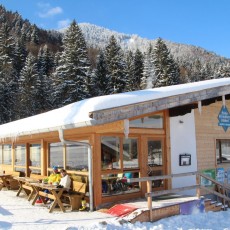 Die Skihütte im Winter