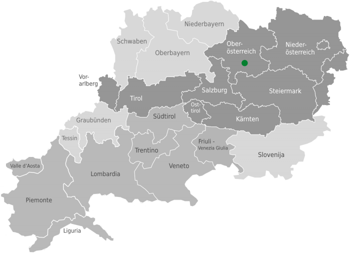 Lage des Bergsteigerdorfs Grünau 