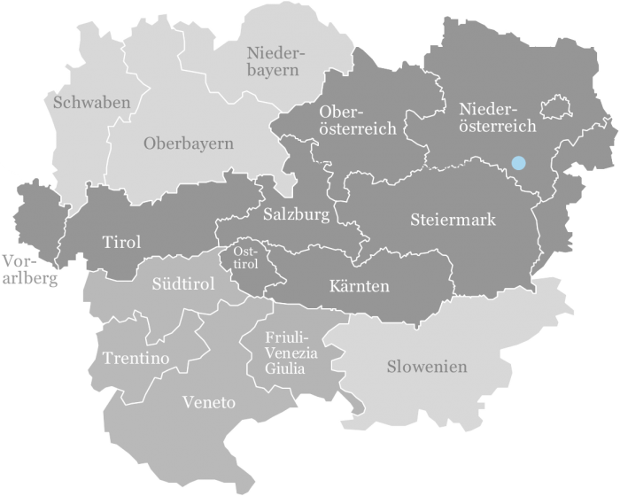 Lage des Bergsteigerdorfs Reichenau an der Rax
