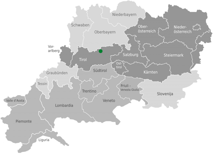 Lage von Steinberg am Rofan in Tirol