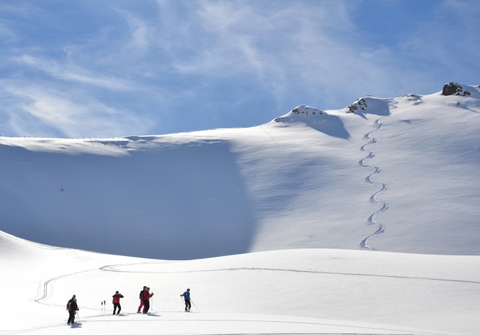 Gruppe auf der Skitour zur Vennspitze